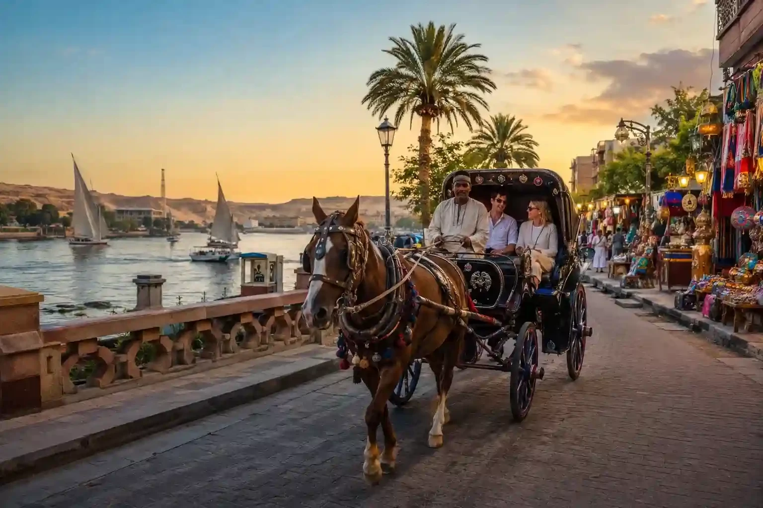 Aswan Evening Horse Carriage Ride & Market Tour